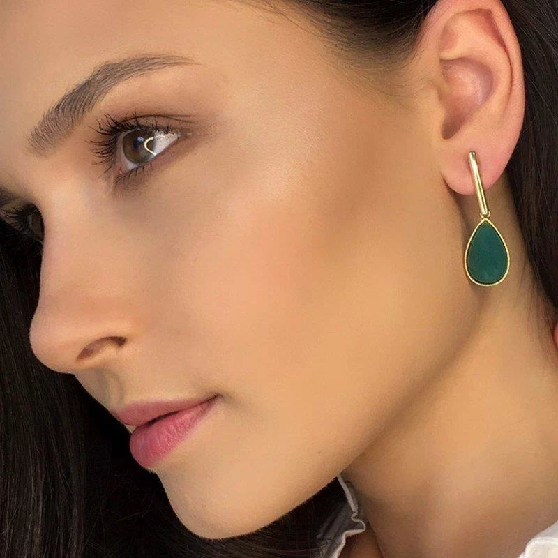 Andria Green Agate Earrings